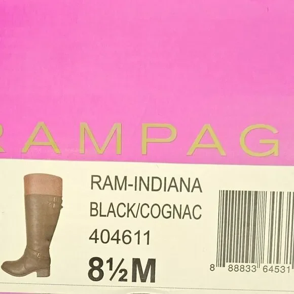 RAMPAGE RAM-INDIANA Black/Cognac knee high boots 8.5 - Picture 12 of 13